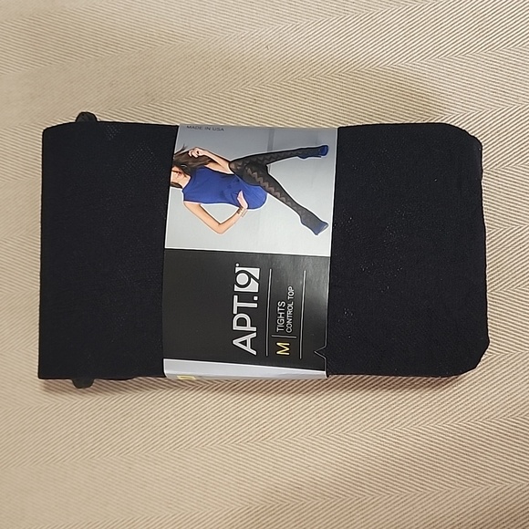 3‎ Pair APT.9 Control Top Tights Size Medium Black, Gray - Picture 3 of 9